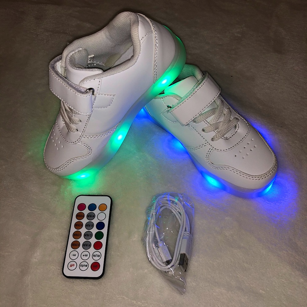 White remote controlled light up shoes